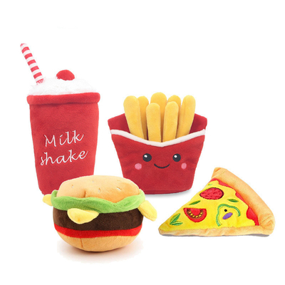 ชิปยัดไส้ Hot Dog Cola Fast Food Plush ของเล่นสำหรับสุนัข