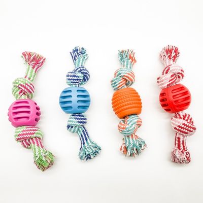 Double Knot Cotton Washable Rope Ball ของเล่นสุนัข ของเล่นเคี้ยวเชือกทนทาน 50g