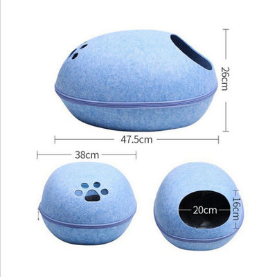 เป็นมิตรกับสิ่งแวดล้อมระบายอากาศได้น่ารักที่ถอดออกได้รูปร่างไข่ สุนัข Cat Cave Bed for Pet Supplies