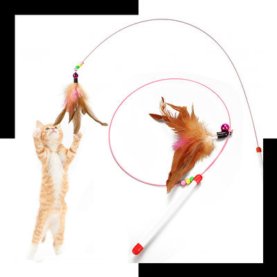 Hallupets Cat ของเล่นสำหรับสัตว์เลี้ยง Cat Feather Teaser Wand