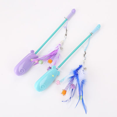 Feather Funny Telescopic Cat Toy พลาสติก 42g Cat Laser Teaser
