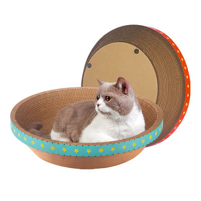 กระดาษแข็งกลมทนทาน Cat Bed Bowl Shape Corrugated Cat Scratching Pad 700g