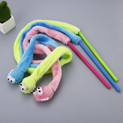 น่ารักทนทานของเล่นแมว Teaser งูรูปร่าง Kitten Plush Wand 31g