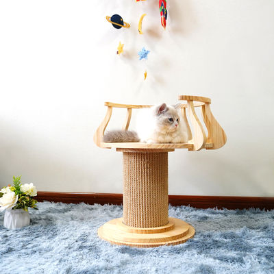 เป็นมิตรกับสิ่งแวดล้อม Wood Scratching Cat Climbing Tree Tower Cat Photo Table L ขนาด 72cm M 62cm