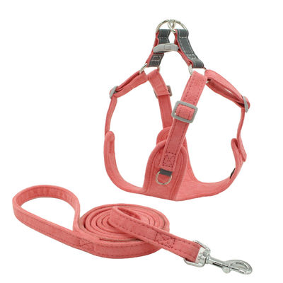 Suede Reflective Dog And Leash Kit ชุดลากจูงสุนัขสายรัดสุนัขป้องกันการระเบิดชุดเสื้อกั๊ก Harness