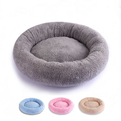 Luxury Plush Soft Round Donut Dog Bed เบาะรองนั่งซักได้โซฟา 560g สำหรับ Cat