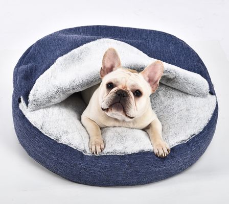 Anti Anxiety Dog Bed Premium Plush Nest Snuggler ล้างทำความสะอาดได้ด้านล่างไม่ลื่น Pet Calming Bed