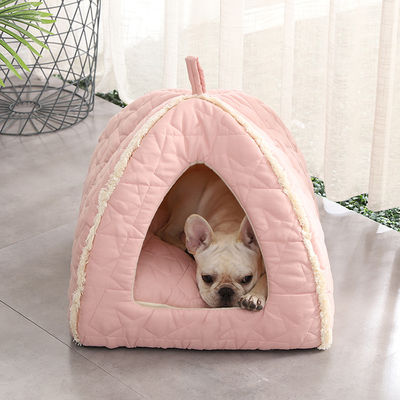 เต็นท์สัตว์เลี้ยง Plush มีซิปที่ถอดออกได้ MAT Dog Bed ด้านล่างลื่น Igloo Cat House Kennel
