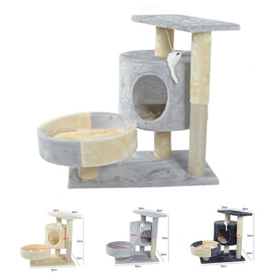 หลายระดับคอนโดไม้ Cat Climber Tower Sisal โพสต์เกาแมวขนาดใหญ่