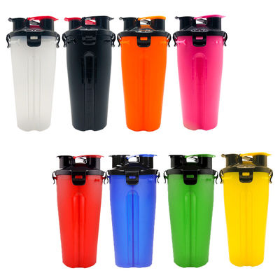 แบบพกพา 350ml Pet Dog ขวดน้ำอาหารชามพับ Carabiners