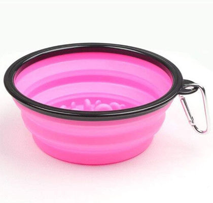 Interactive Feeder ช้าความปลอดภัยพับชามสุนัขพับได้ 13 * 9 * 5.5cm