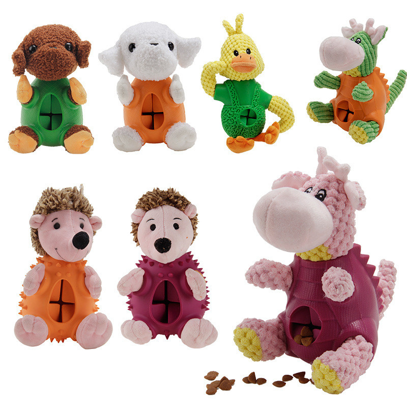 เป็นมิตรกับสิ่งแวดล้อม Squeaky Soft Chew Dog Treat Dispenser ของเล่นตุ๊กตาสัตว์เลี้ยงที่กำหนดเอง