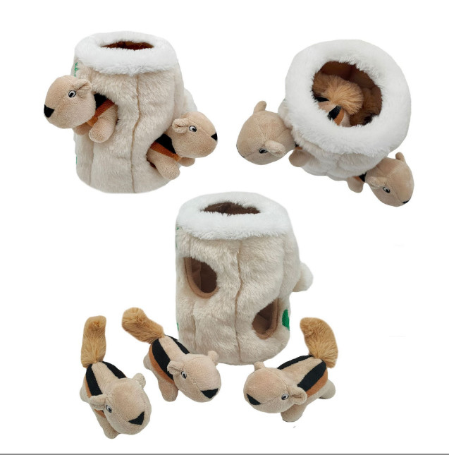 การออกแบบใหม่ Pet Puzzle Squeaky Soft Plush Chew ซ่อนและค้นหาชุดของเล่นสุนัข