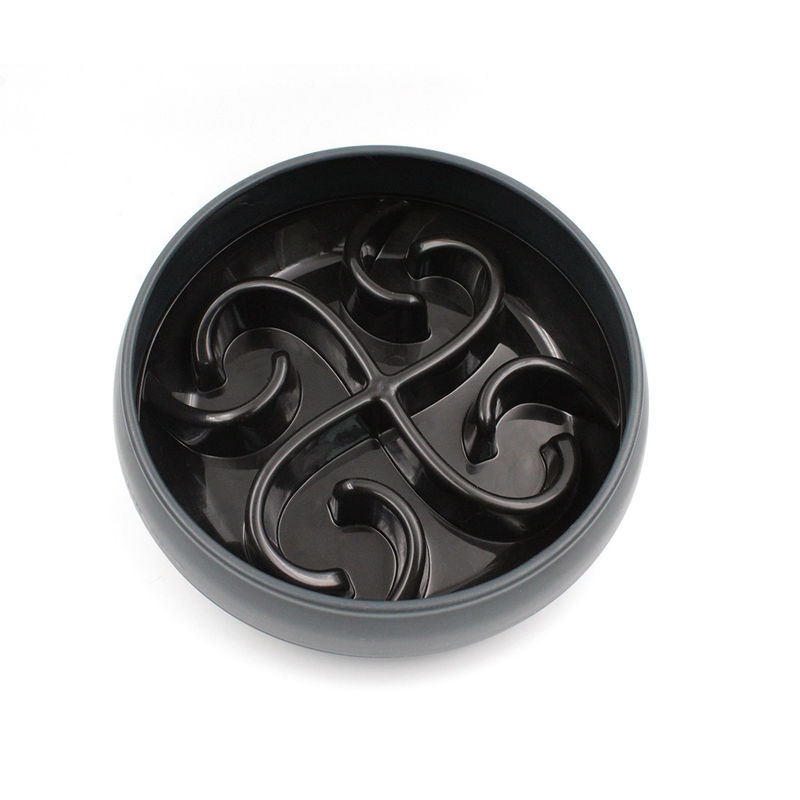Outward Hound Fun Feeder Slo Bowl 15 ซม. สุนัข Pet Feeder ช้าขนาดใหญ่ / Black