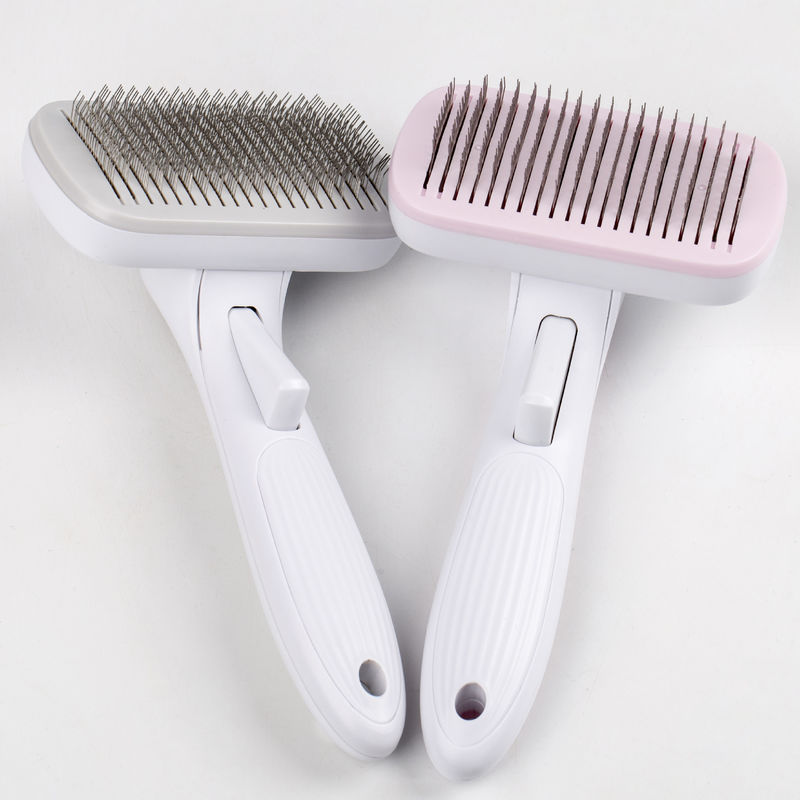 Au-To Pet Hair Remover Slicker Pet Shedding Brush หวีสำหรับสุนัข Cat BSCI Certification