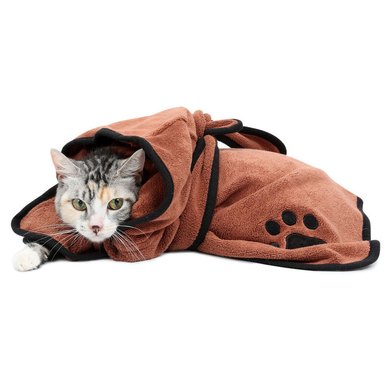 Bibulous Pet Grooming Tools ผ้าขนหนูสุนัขไมโครไฟเบอร์ดูดซับนุ่มแห้งเร็ว