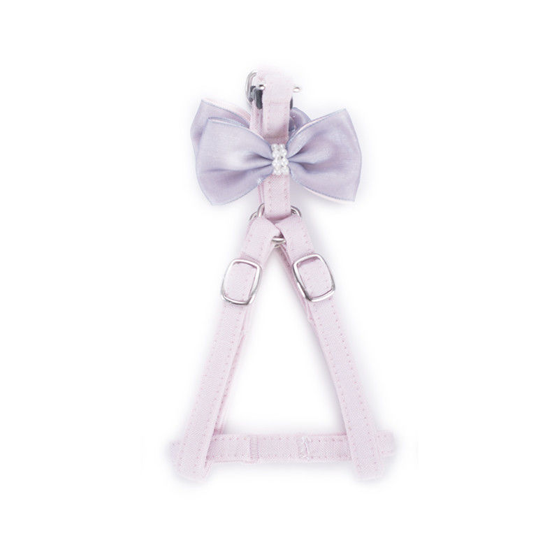 ปรับได้ 100% Cotton Bow Tie Girl ปลอกคอสุนัขและชุดสายจูงพร้อม Bowknot