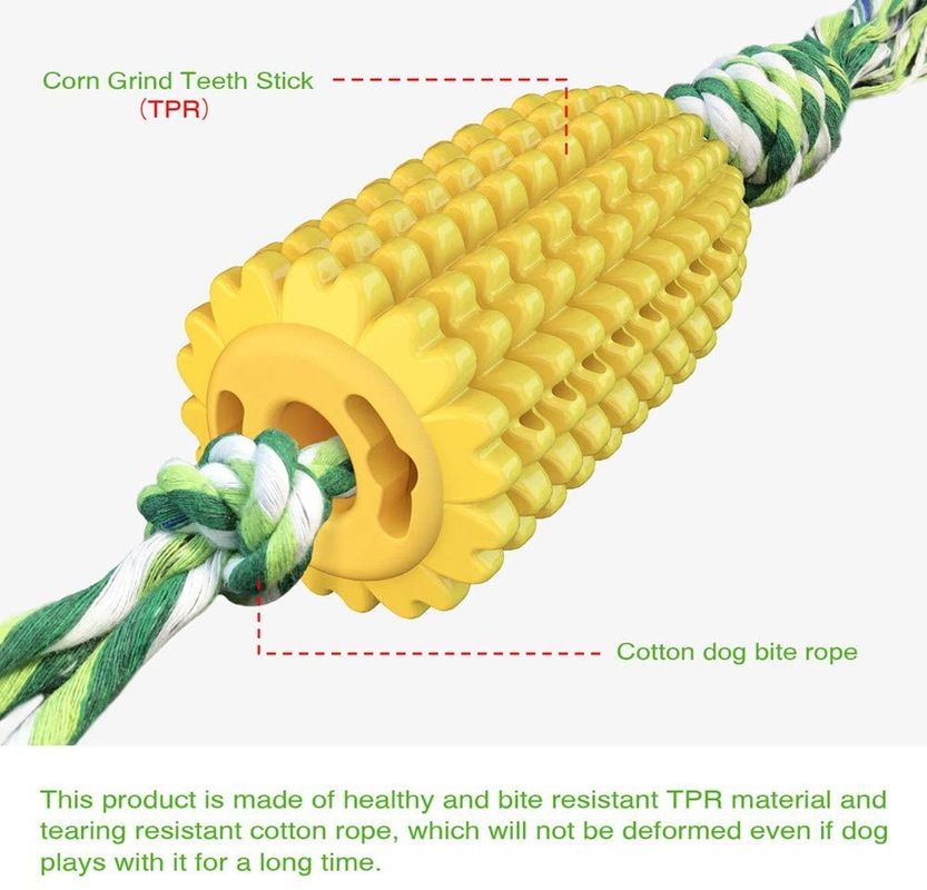 เครื่องมือกรูมมิ่งสัตว์เลี้ยงที่ทนต่อการกัดยางธรรมชาติ Dog Chew Stick Corn Shape Molar