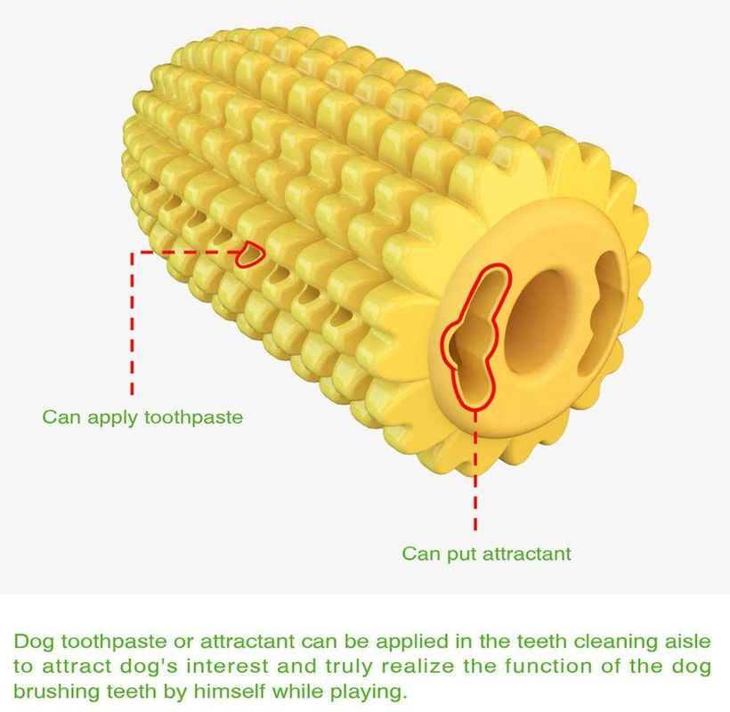 เครื่องมือกรูมมิ่งสัตว์เลี้ยงที่ทนต่อการกัดยางธรรมชาติ Dog Chew Stick Corn Shape Molar