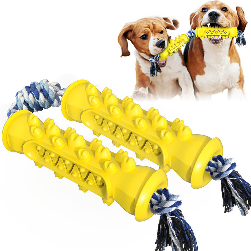SEDEX Double Serrate Safe Chew ของเล่นสำหรับลูกสุนัข Dog Toothbrush Stick With Rope