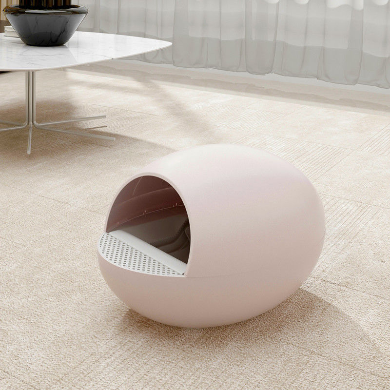 เสียงรบกวนต่ำประเภทไข่ทำความสะอาดด้วยตนเอง Cat Litter Box Toilet Semi Enclosed Splash Deodorant