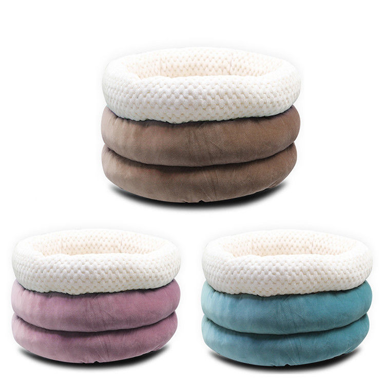 2021 ขายส่ง Cuddle Cup Shape Cat และ Dog Bed สัตว์เลี้ยงเตียงที่มีกำแพงสูงสำหรับ Deep Sleep Washable Pet House