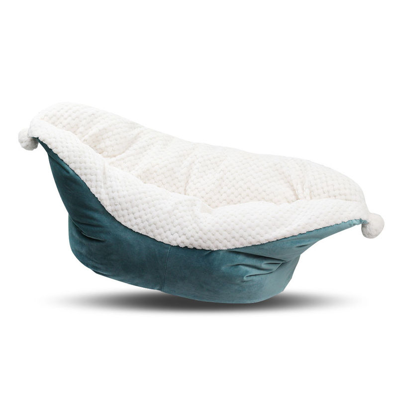 รูปร่างเรือแบบพกพาเตียงสัตว์เลี้ยงหรูหรา Furry Dog Bed Washable Calming Bed สำหรับสุนัขและ Cat