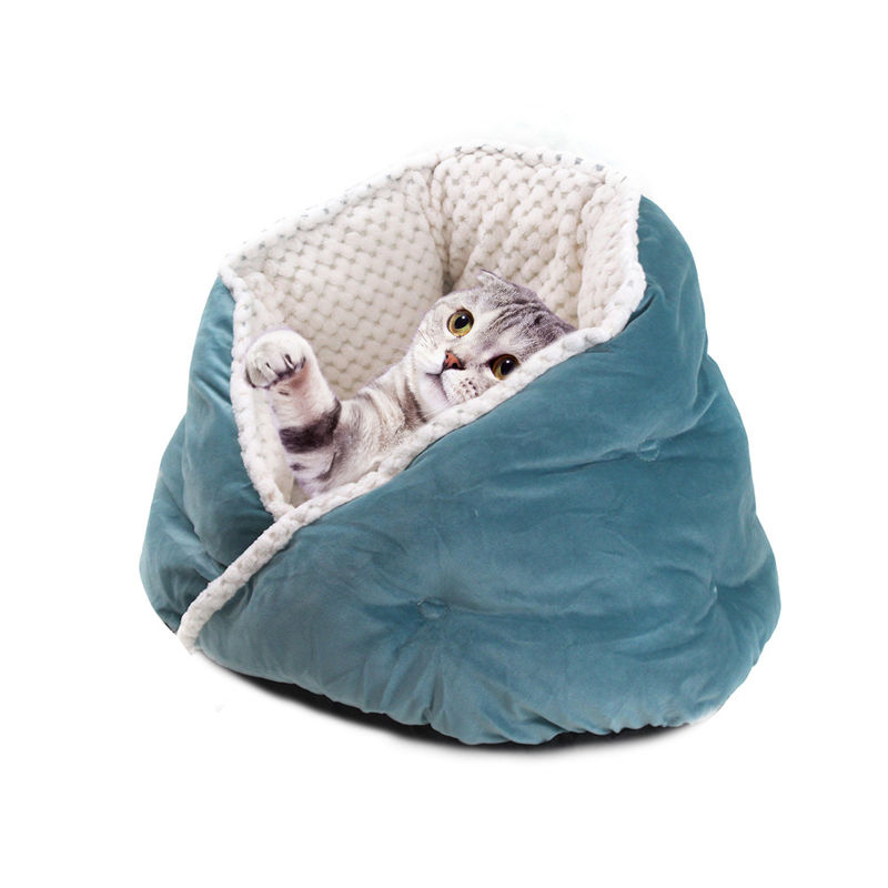 Plush Warm Soft Cat Dog Bed สัตว์เลี้ยงซักได้เตียง Deep Sleep Cats Dogs Cave