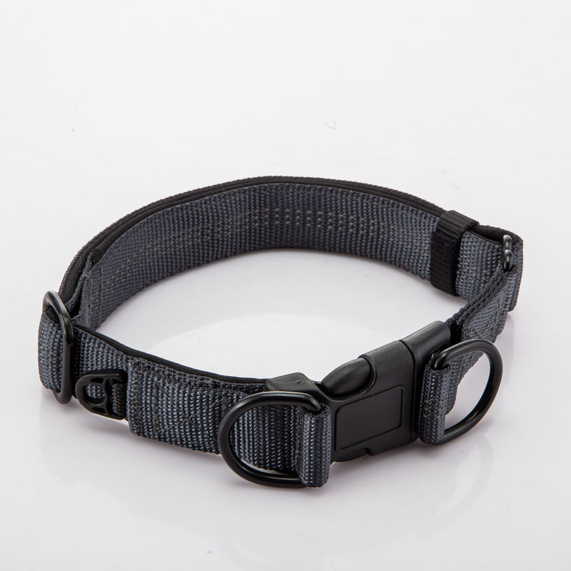 ปรับได้ Double D Buckles ปลอกคอสุนัขและสายจูงชุดโซ่ สุนัข Nylon Lead Reflective
