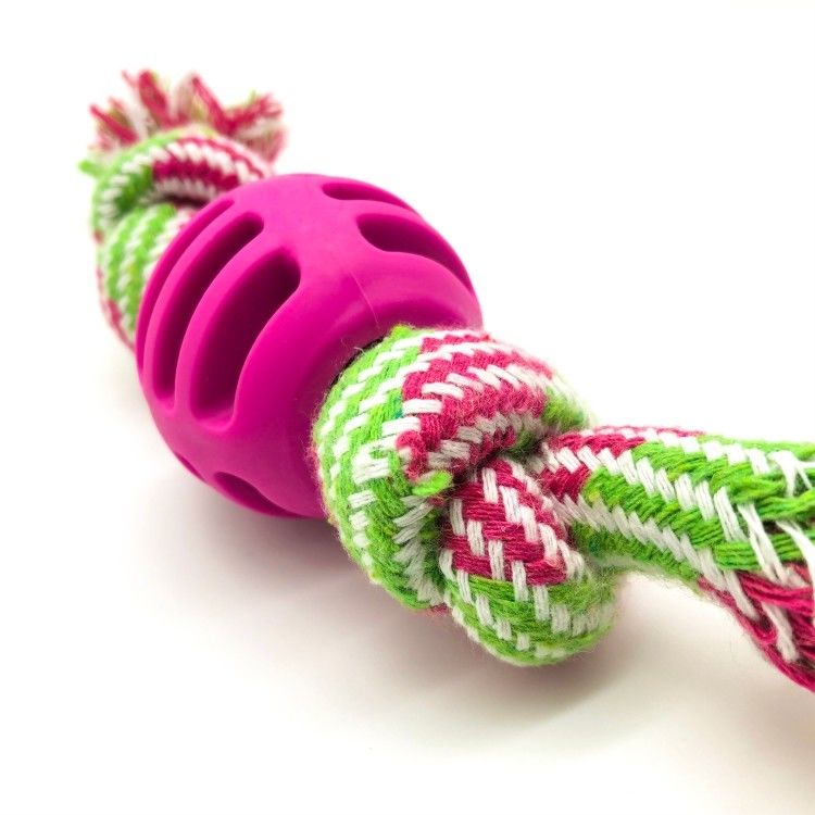 Double Knot Cotton Washable Rope Ball ของเล่นสุนัข ของเล่นเคี้ยวเชือกทนทาน 50g