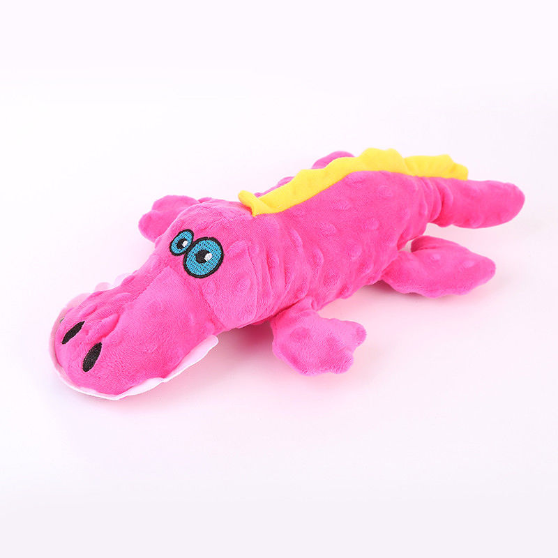 สมจริงการ์ตูนจระเข้ตุ๊กตาสุนัขสัตว์เลี้ยงของเล่นผ้า Squeaky น่ารัก