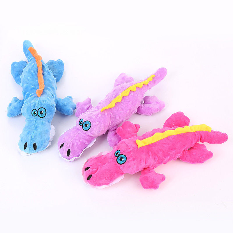 สมจริงการ์ตูนจระเข้ตุ๊กตาสุนัขสัตว์เลี้ยงของเล่นผ้า Squeaky น่ารัก
