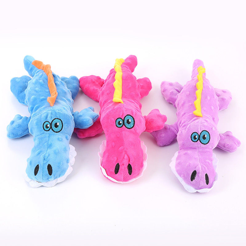 สมจริงการ์ตูนจระเข้ตุ๊กตาสุนัขสัตว์เลี้ยงของเล่นผ้า Squeaky น่ารัก