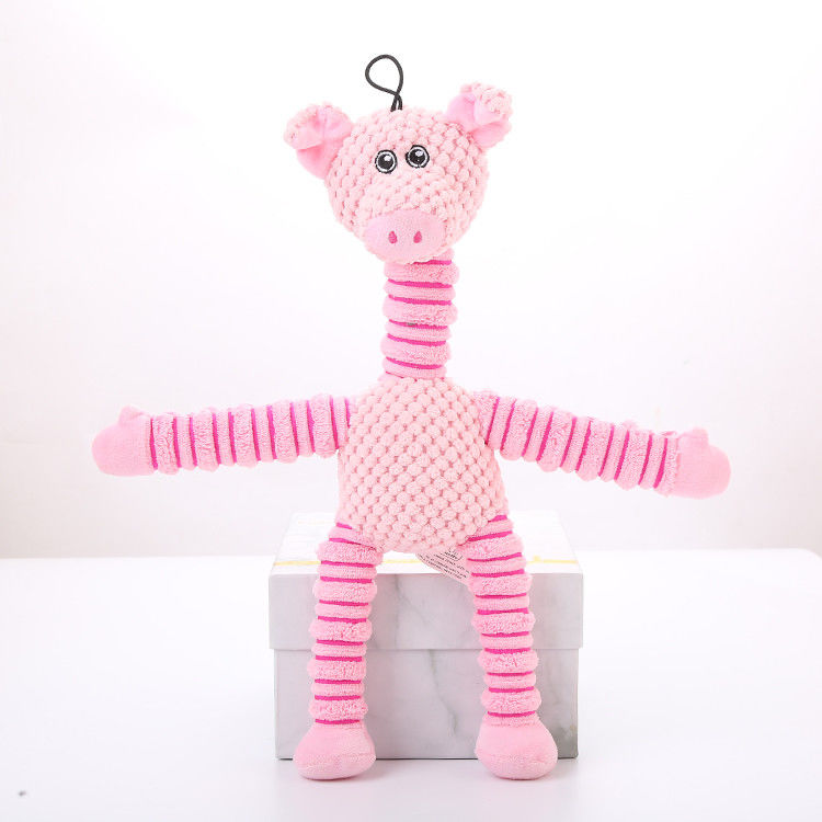 ผ้าฝ้าย Plush Squeaky Dog ของเล่น Interactive Dog Chew ของเล่น, ตุ๊กตาลูกสุนัข Chew ของเล่นสำหรับทำความสะอาดฟัน, เล็ก, กลาง, ใหญ่