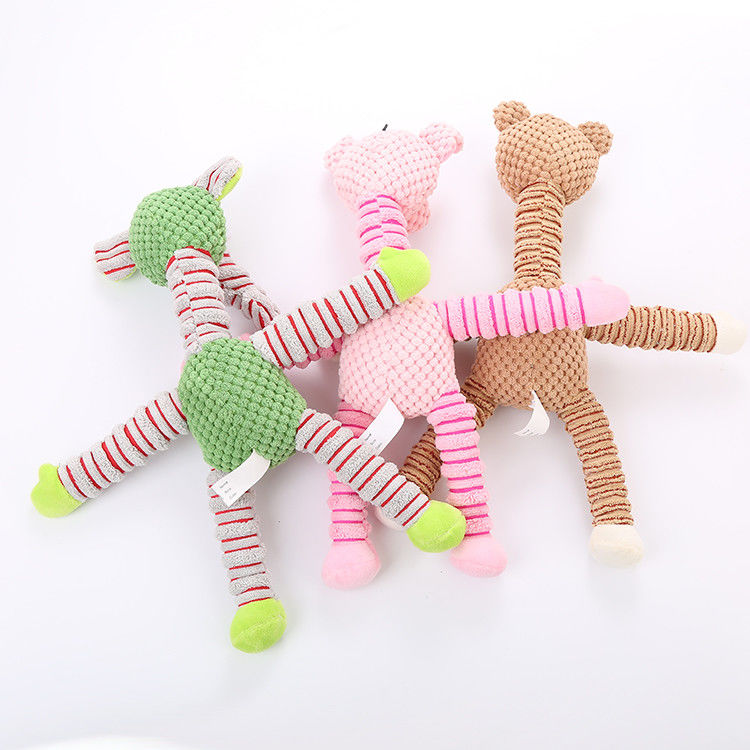 ผ้าฝ้าย Plush Squeaky Dog ของเล่น Interactive Dog Chew ของเล่น, ตุ๊กตาลูกสุนัข Chew ของเล่นสำหรับทำความสะอาดฟัน, เล็ก, กลาง, ใหญ่