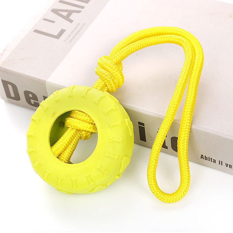 ของเล่นสุนัขเคี้ยวทนทาน OEM / ODM TPR แปรงสีฟันทันตกรรมของเล่นทำความสะอาดฟัน