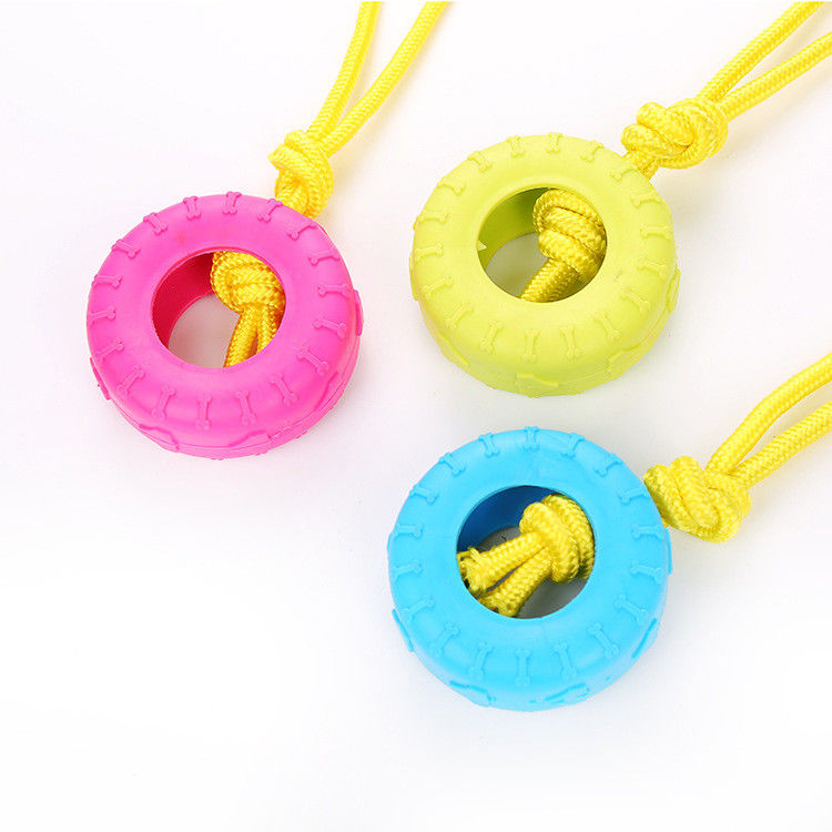 ของเล่นสุนัขเคี้ยวทนทาน OEM / ODM TPR แปรงสีฟันทันตกรรมของเล่นทำความสะอาดฟัน