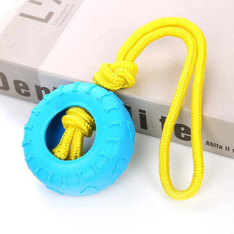 ของเล่นสุนัขเคี้ยวทนทาน OEM / ODM TPR แปรงสีฟันทันตกรรมของเล่นทำความสะอาดฟัน