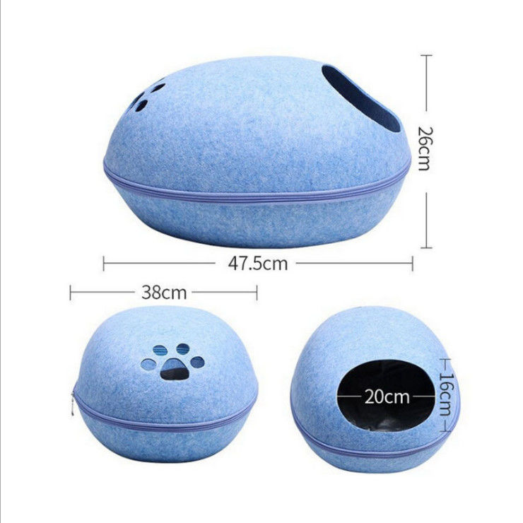 เป็นมิตรกับสิ่งแวดล้อมระบายอากาศได้น่ารักที่ถอดออกได้รูปร่างไข่ สุนัข Cat Cave Bed for Pet Supplies