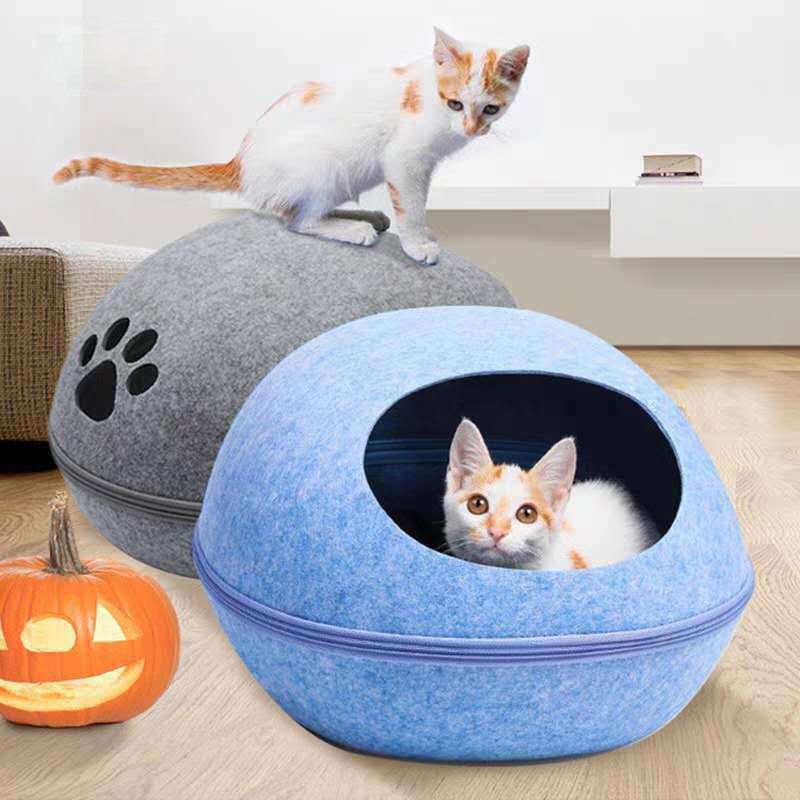 เป็นมิตรกับสิ่งแวดล้อมระบายอากาศได้น่ารักที่ถอดออกได้รูปร่างไข่ สุนัข Cat Cave Bed for Pet Supplies