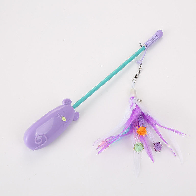 Feather Funny Telescopic Cat Toy พลาสติก 42g Cat Laser Teaser