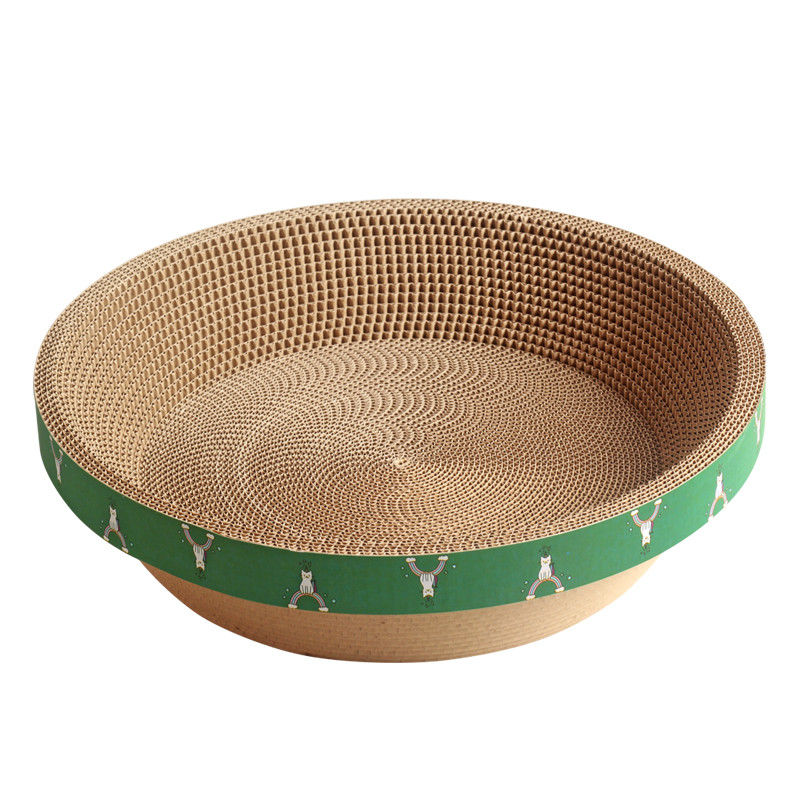 กระดาษแข็งกลมทนทาน Cat Bed Bowl Shape Corrugated Cat Scratching Pad 700g