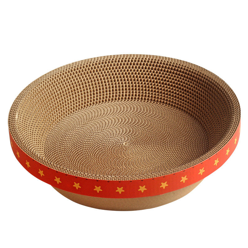กระดาษแข็งกลมทนทาน Cat Bed Bowl Shape Corrugated Cat Scratching Pad 700g