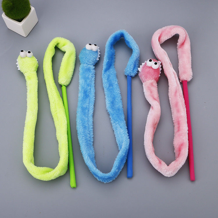 น่ารักทนทานของเล่นแมว Teaser งูรูปร่าง Kitten Plush Wand 31g