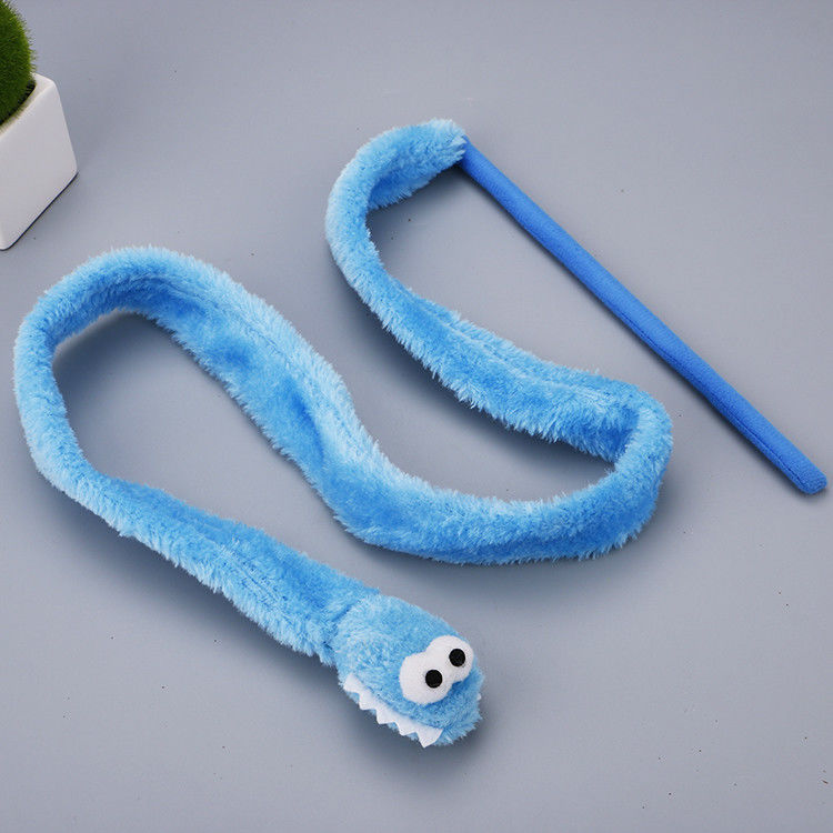 น่ารักทนทานของเล่นแมว Teaser งูรูปร่าง Kitten Plush Wand 31g
