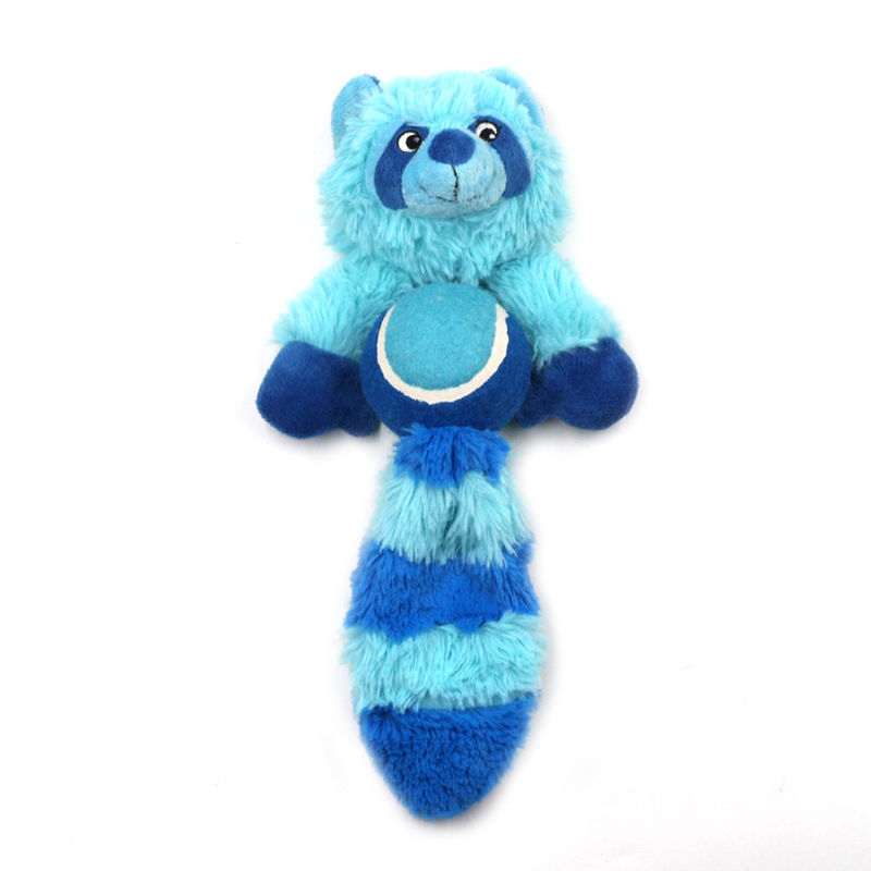 ของเล่นตุ๊กตาสุนัข Squeaky Fox Raccoon ทนต่อการกัด สุนัข Interactive Molar Toys