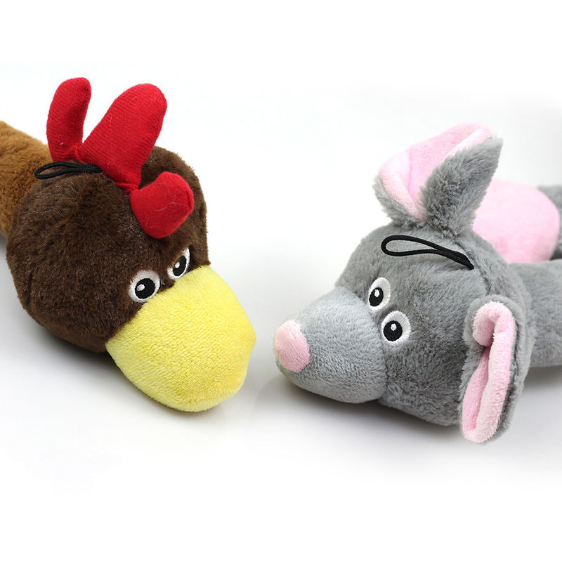กัดทนรูปสัตว์ตุ๊กตาแมวตลกสุนัขของเล่น Squeaky ทนทานเคี้ยวของเล่น