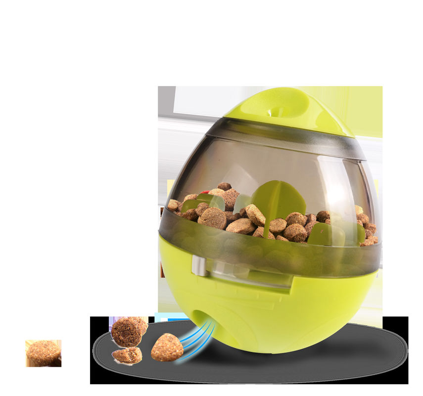 ของเล่นสำหรับสัตว์เลี้ยงแบบโต้ตอบสุนัขอัตโนมัติ Tumbler Leakage Food Dispensing Ball