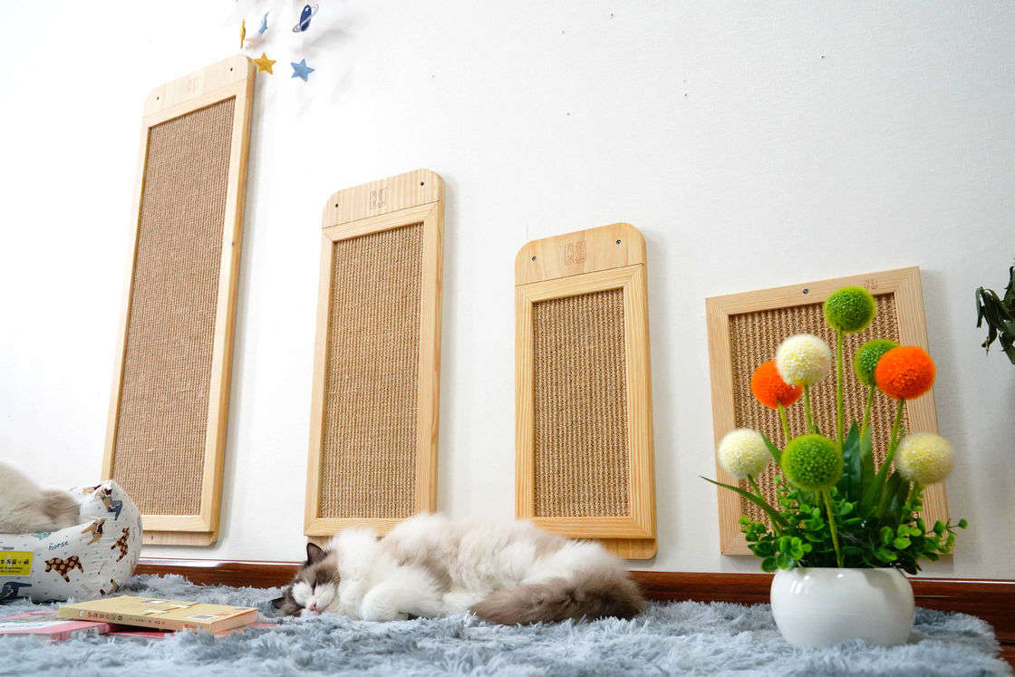 Sisal Wall Mounted Cat Scratcher Post Place ชั้น 40 * 30 ซม. 30 * 76 ซม. 40 * 120 ซม