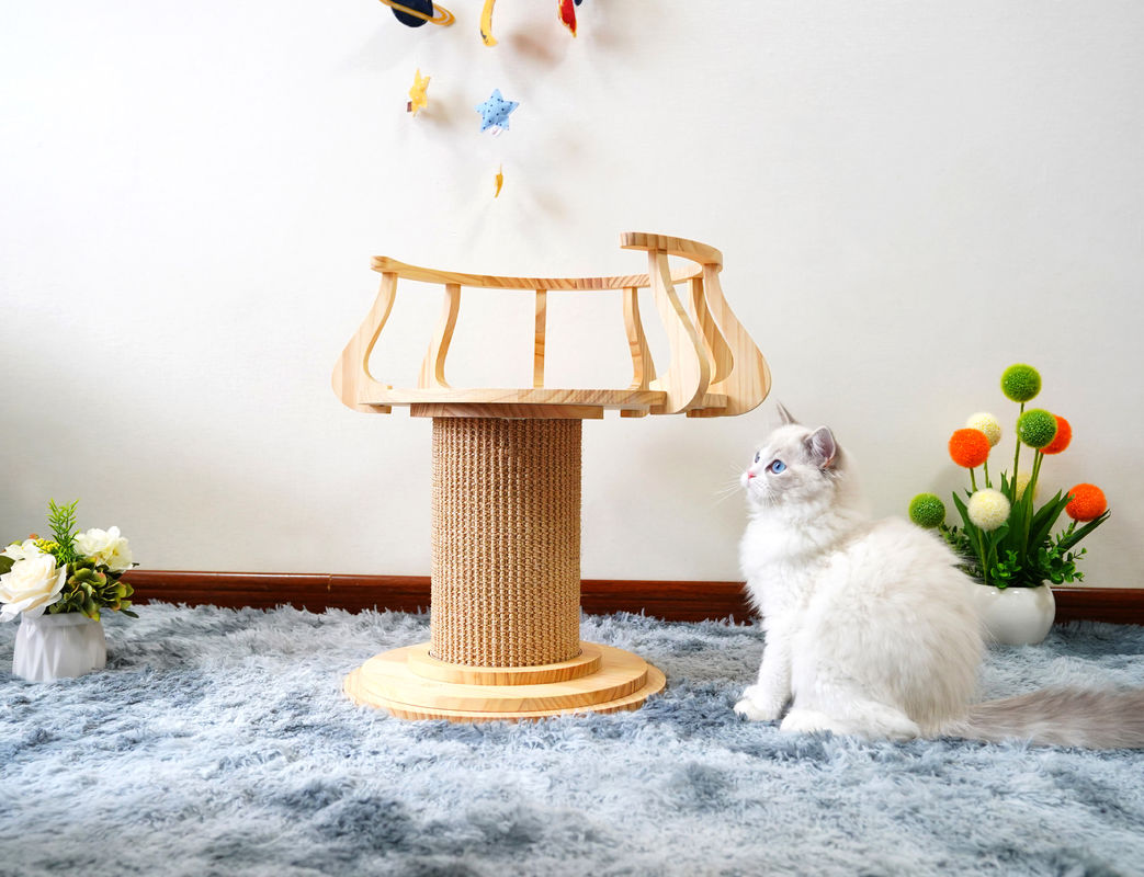 เป็นมิตรกับสิ่งแวดล้อม Wood Scratching Cat Climbing Tree Tower Cat Photo Table L ขนาด 72cm M 62cm